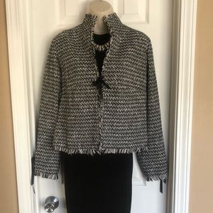 Katherine Kelly Tweed Boxy Blazer Size 6 - image 1